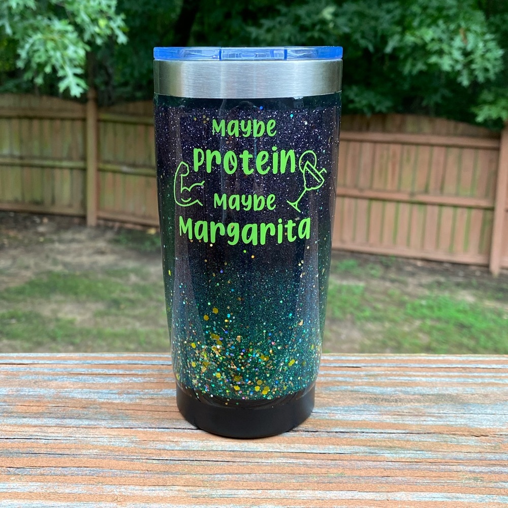 Maybe Protein Maybe Margarita Glitter Tumbler